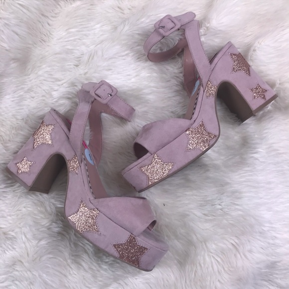 Betsey Johnson Shoes - Betsey Johnson Star Glitter Platform Heels 9